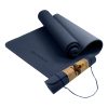 Powertrain Eco-Friendly TPE Pilates Exercise Yoga Mat – Dark Blue, 6 mm