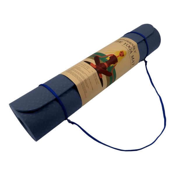 Powertrain Eco-Friendly TPE Pilates Exercise Yoga Mat – Dark Blue, 6 mm