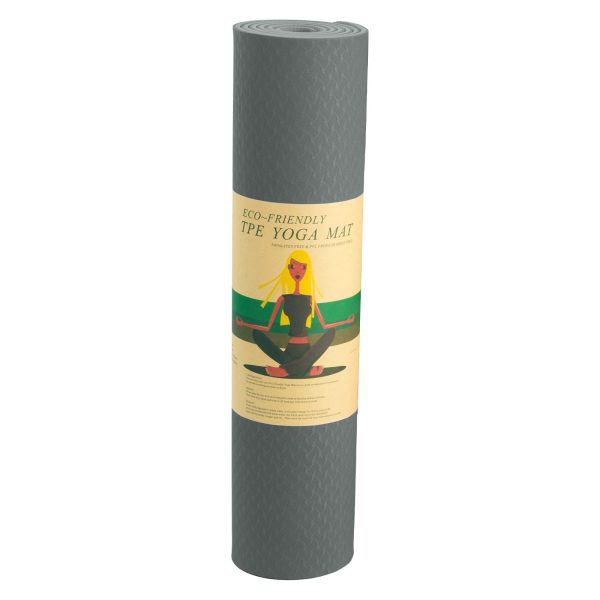 Powertrain Eco-Friendly TPE Pilates Exercise Yoga Mat – Light Blue, 6 mm
