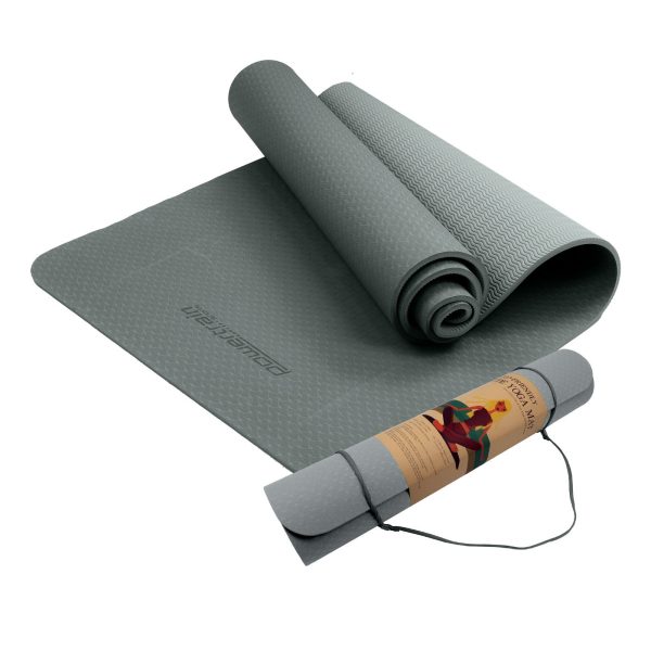 Powertrain Eco-Friendly TPE Pilates Exercise Yoga Mat – Light Blue, 6 mm