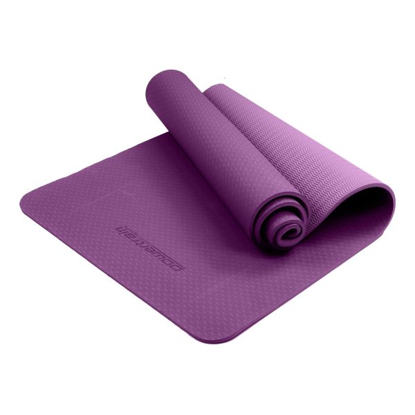 Powertrain Eco-Friendly TPE Pilates Exercise Yoga Mat – Purple, 6 mm