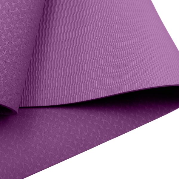 Powertrain Eco-Friendly TPE Pilates Exercise Yoga Mat – Purple, 6 mm