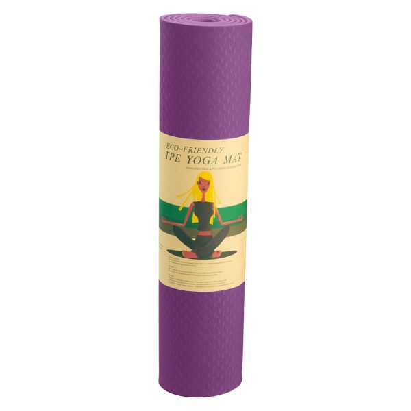 Powertrain Eco-Friendly TPE Pilates Exercise Yoga Mat – Purple, 6 mm